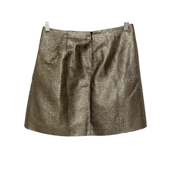 Madewell Gold Metallic Chic A Line Mini Skirt ECU - Picture 7 of 9